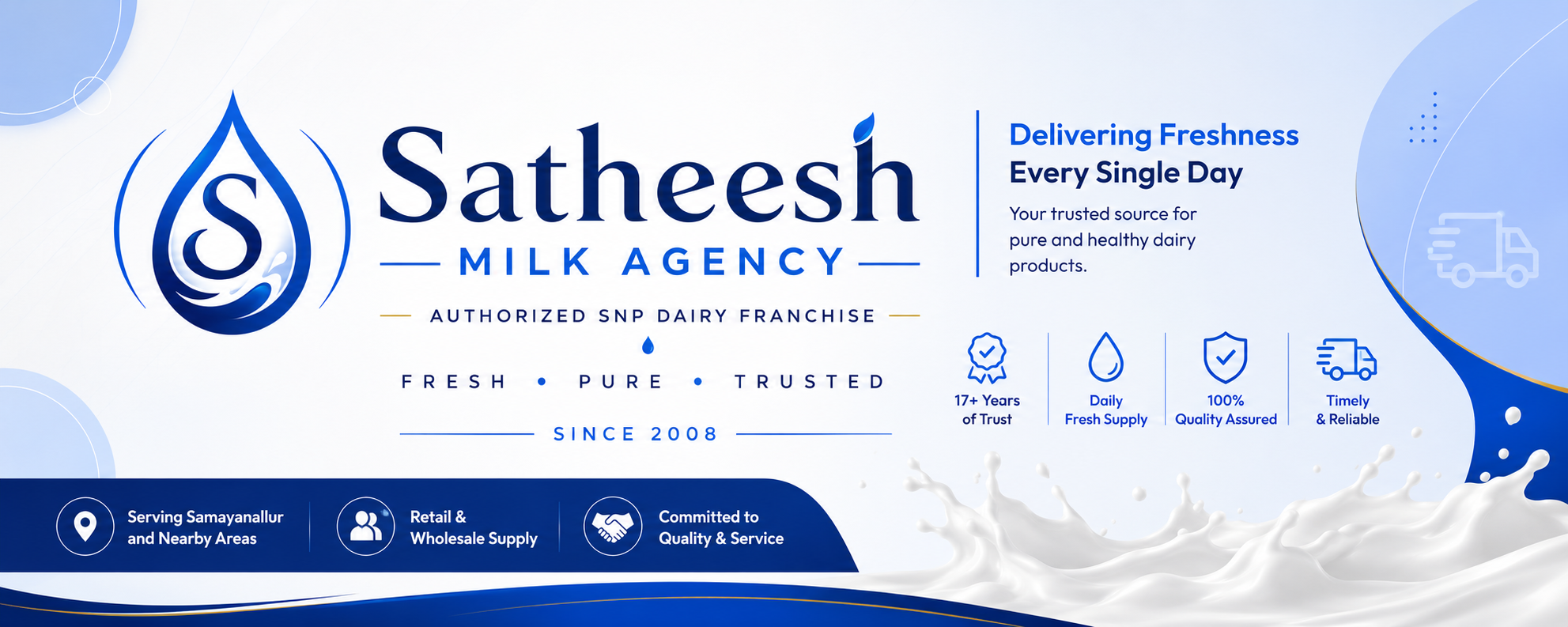 Satheesh Milk Agency Banner
